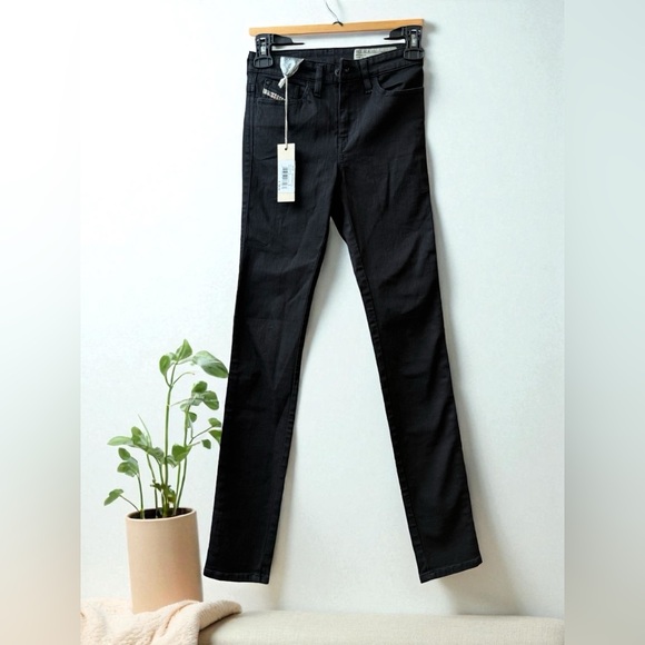 Diesel Women Skinzee Super Slim Skinny Jeans $168 Black Size 24 - Picture 1 of 13